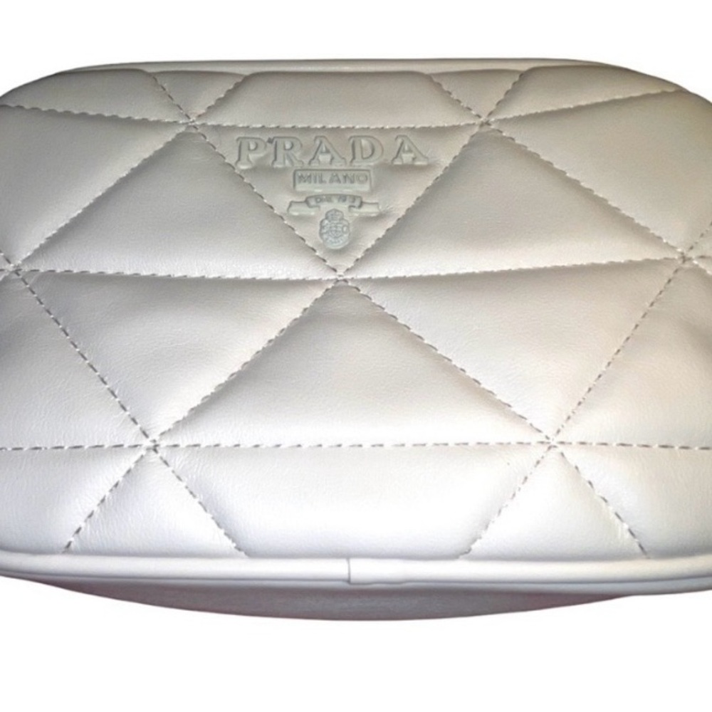Prada white napa quilted crossbody